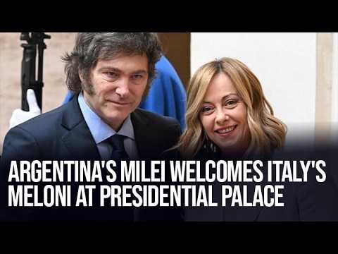 Argentina’s Milei Welcomes Italy’s Meloni at Presidential Palace in Historic Meeting”