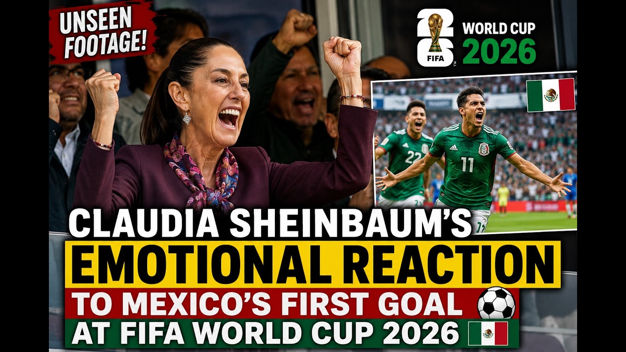 UNSEEN FOOTAGE: Claudia Sheinbaum’s Emotional Reaction to Mexico’s First Goal at FIFA World Cup 2026