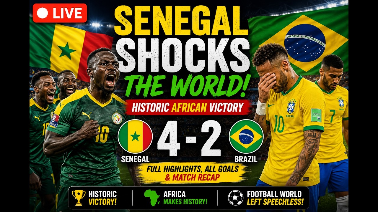 🔴 LIVE: Senegal SHOCKS The World After Stunning 4-2 Victory Over Brazil ⚽🔥🌍